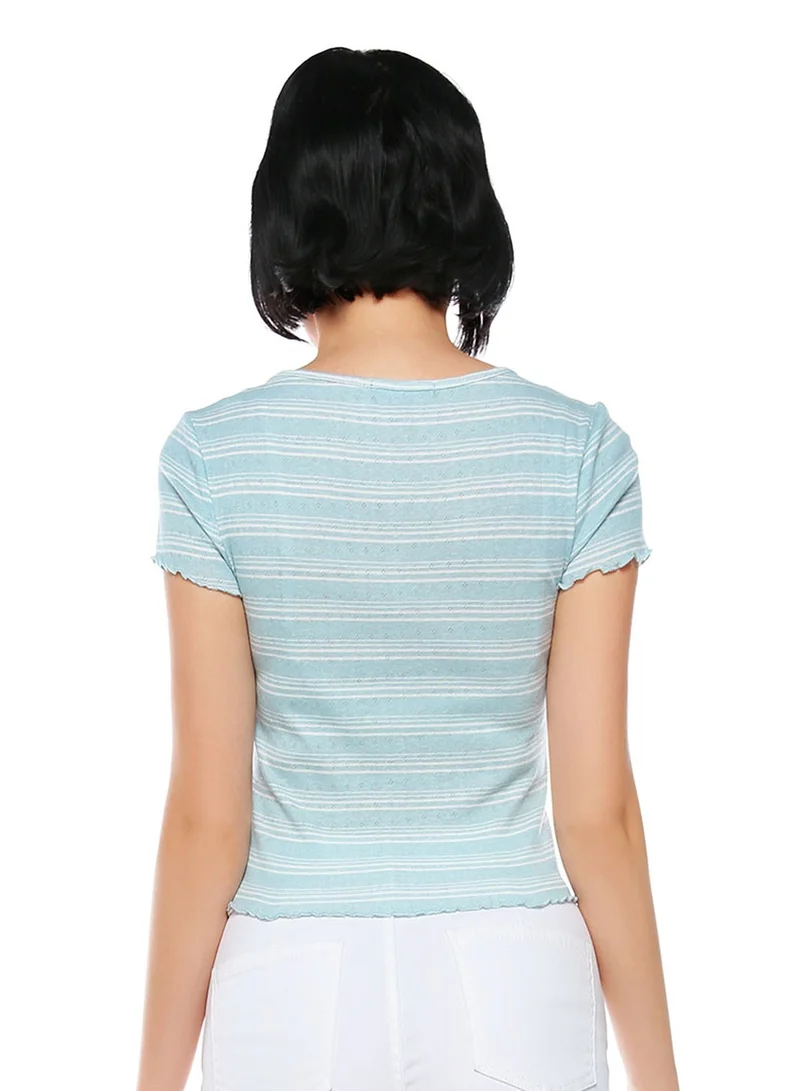 London Rag Light Blue Summer Print Casual Top  | Best Price UAE